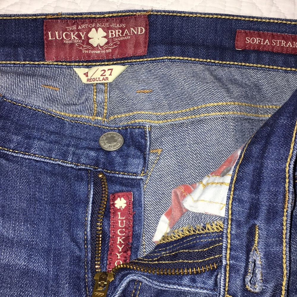 Lucky Brand Sofia straight leg jeans.